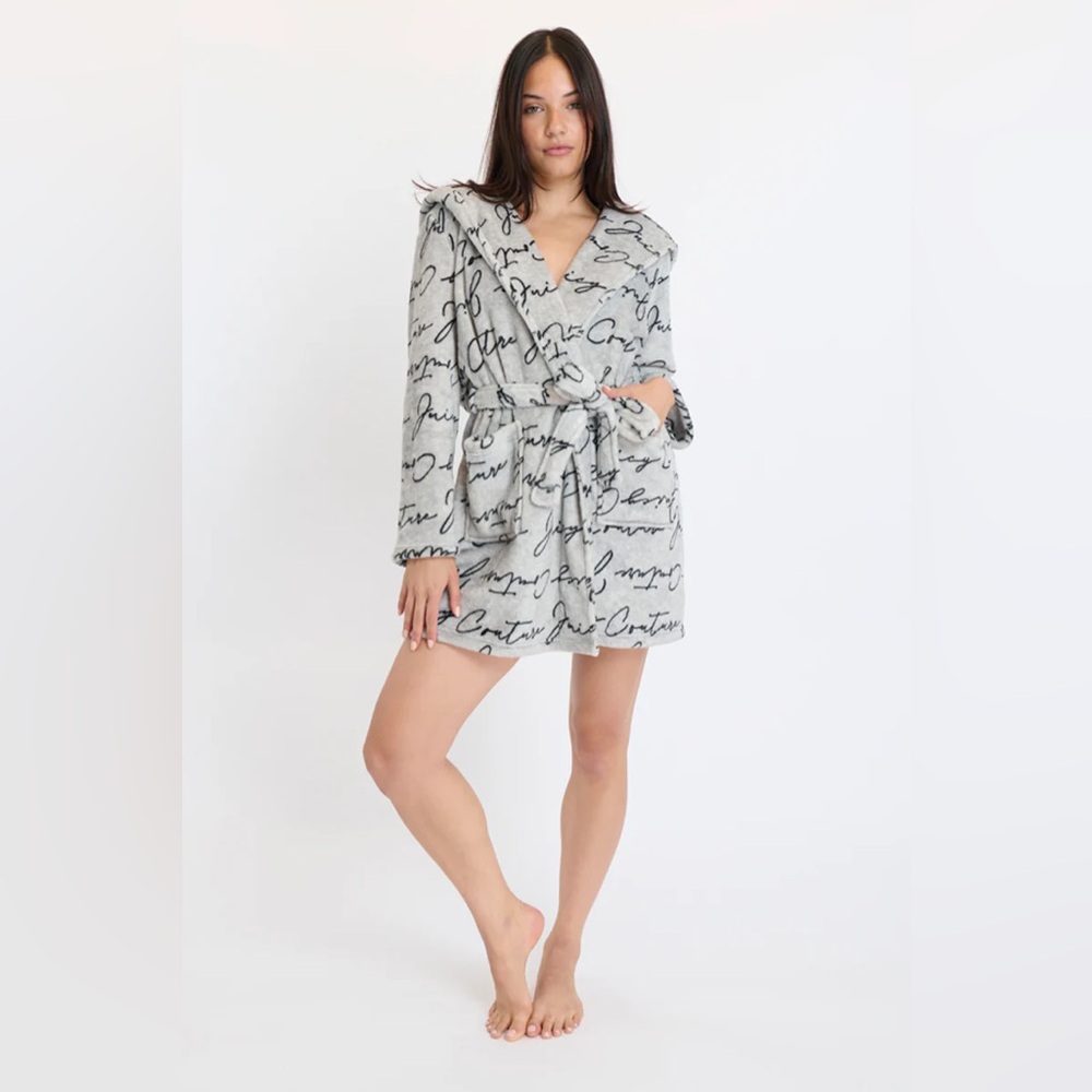 Juicy Couture Hooded Luxe Plush Robe NWTS